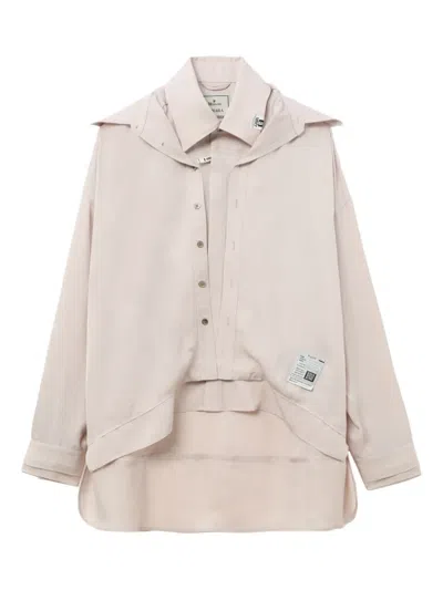 Miharayasuhiro Layered-collars Shirt In Neutral