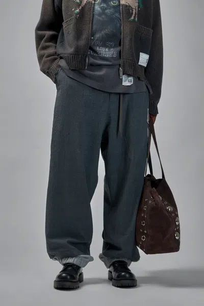 Miharayasuhiro Layered Cuffs Wide Trousers In Brown