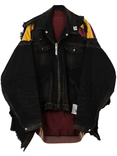 Miharayasuhiro Layered Denim Jacket In Black