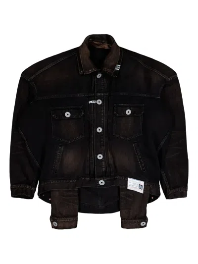 Miharayasuhiro Layered Denim Jacket In Black