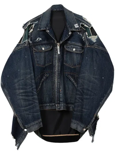 Miharayasuhiro Layered Denim Jacket In Blue