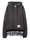 Miharayasuhiro Layered Distressed Hoodie In Black