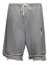 Miharayasuhiro Layered Distressed Shorts In Gray