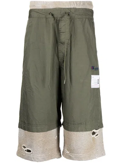 Miharayasuhiro Layered Drawstring Shorts In Grün