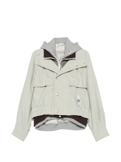 Miharayasuhiro Layered Hooded Jacket In Animal Print