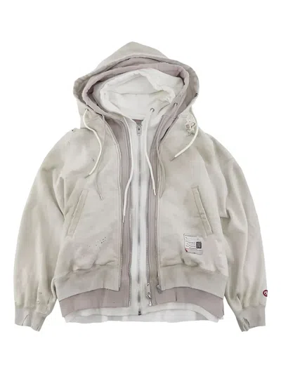 Miharayasuhiro Layered Hooded Jacket In Neutral