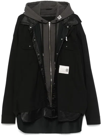 Miharayasuhiro Jacke Im Layering-look In Schwarz