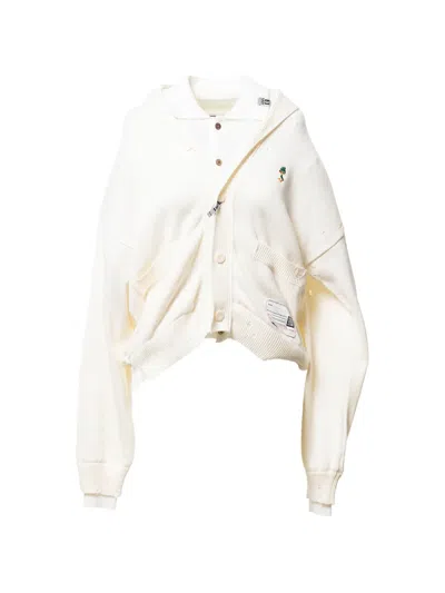 Miharayasuhiro Layered Knit Cardigan In Neutral