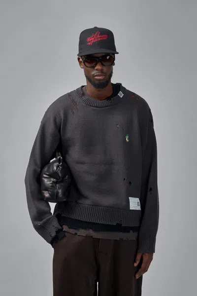 Miharayasuhiro Layered Knit Pullover In Black
