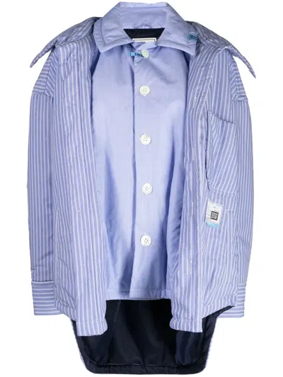 Miharayasuhiro Layered Padded Shirt Jacket In Blue