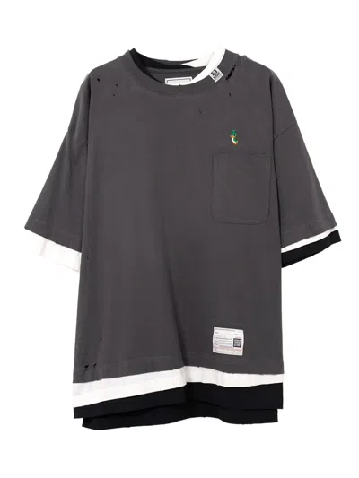 Miharayasuhiro Layered Pocket T-shirt In Blue