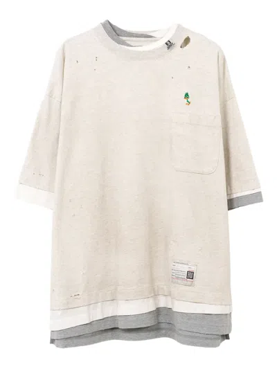 Miharayasuhiro Layered Pocket T-shirt In White