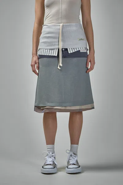 Miharayasuhiro Layered Skirt In Gray