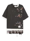 Miharayasuhiro Maison Mihara Yasuhiro Layered Washed Black T-shirt In Grey