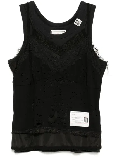 Miharayasuhiro Layered Tank Top In Schwarz