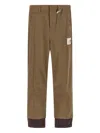 Miharayasuhiro Mix Layered Wool Gabardine Pants In Brown