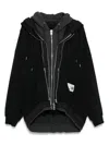 Miharayasuhiro Layered Zip-up Hoodie In Black