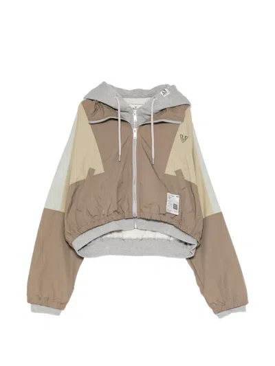 Miharayasuhiro Layered Zip-up Jacket In Brown