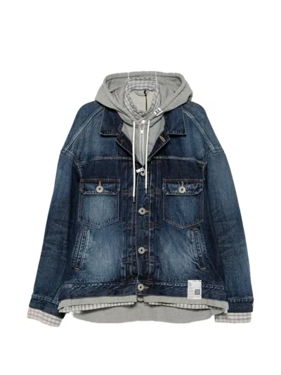 Miharayasuhiro Layered-effect Denim Jacket In Blue