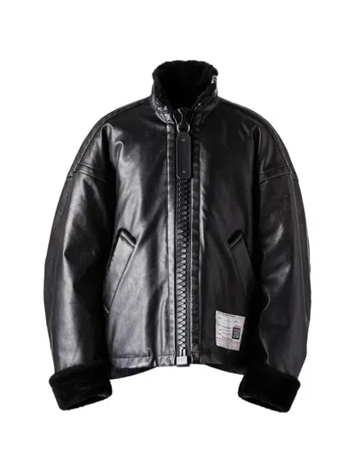 Miharayasuhiro Leather Jacket In Black