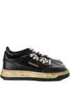 Miharayasuhiro Leather Platform Trainers In Black