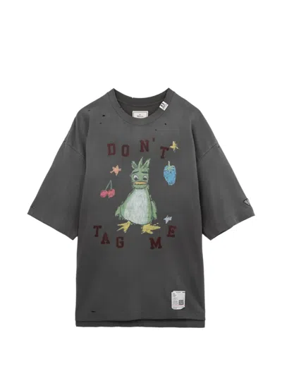 Miharayasuhiro Maison Mihara Yasuhiro Distressed Graphic Oversized T-shirt In Gray