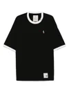 Miharayasuhiro Leon-embroidered Ringer T-shirt In Black