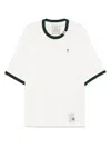 Miharayasuhiro Leon-embroidered Ringer T-shirt In White