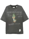 Miharayasuhiro Crew Neck Distressed Graphic Print T-shirt In Gray