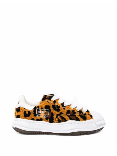 Miharayasuhiro Leopard-print Shell-toe Sneakers In Brown