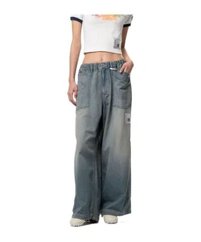 Miharayasuhiro Light Denim Wide Pants In Blue