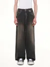 Miharayasuhiro Drawstring Light Wide Jeans In Green