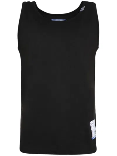 Miharayasuhiro Logo-appliqué Cotton Tank Top In Schwarz