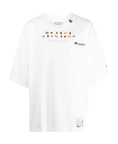 Miharayasuhiro Logo-embroidered Cotton T-shirt In White