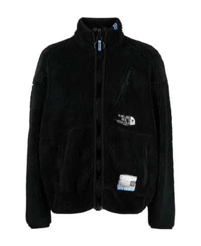 Miharayasuhiro Logo-embroidered Fleece Jacket In Black