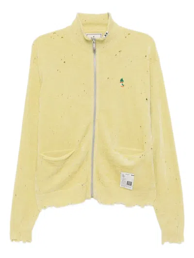 Miharayasuhiro Logo Embroidery Cardigan In Yellow