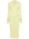 Miharayasuhiro Logo-patch Midi Dress In Yellow