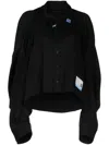 Miharayasuhiro Logo-patches Panelled Cotton Shirt In Black