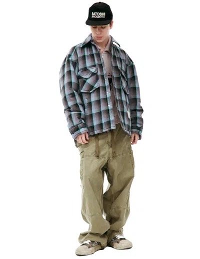 Miharayasuhiro Logo Plaid Jacket In Grey