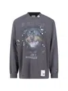 Miharayasuhiro Maison Mihara Yasuhiro Distressed Graphic T-shirt With Logo Patches And Embellishments In Black