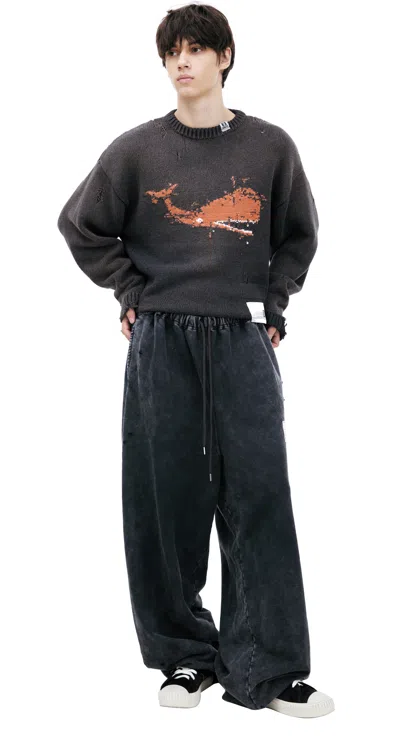 Miharayasuhiro Logo Wide Sweatpants In Black