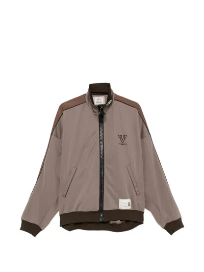 Miharayasuhiro Logo-embroidered Zip-up Jacket In Neutral