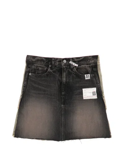 Miharayasuhiro Logo-patch Denim Skorts In Black