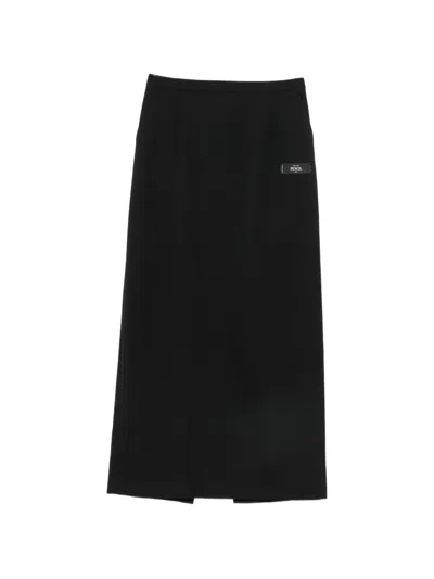 Miharayasuhiro Logo-patch Maxi Skirt In Black