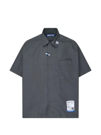 Miharayasuhiro Logo-patch Short-sleeve Shirt In Gray