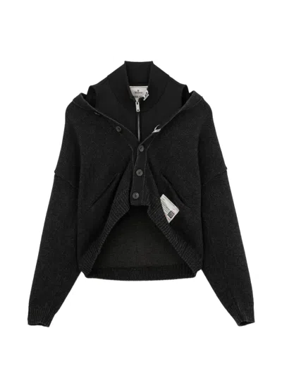 Miharayasuhiro Logo-patched Layered Cardigan In Multi
