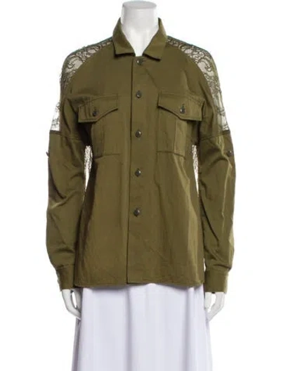 Pre-owned Miharayasuhiro Long Sleeve Button-up Top In Green