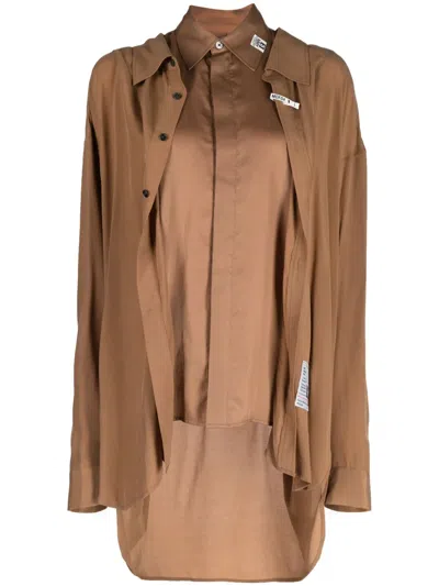 Miharayasuhiro Hemd Im Lagen-look In Brown