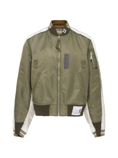 Miharayasuhiro Aviator Bomber Jacket Puffer Jackets Multicolor In Green
