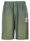 Miharayasuhiro Maison Mihara Yasuhiro 'aged Satin' Bermuda Shorts In Green